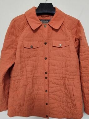 Pendleton Quilted Jacket Medium Orange Snap Front NWOT Sz Medium